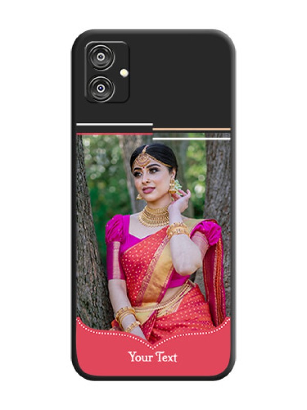 Custom Classic Plain Design with Name - Photo on Space Black Soft Matte Phone Cover - Galaxy M04