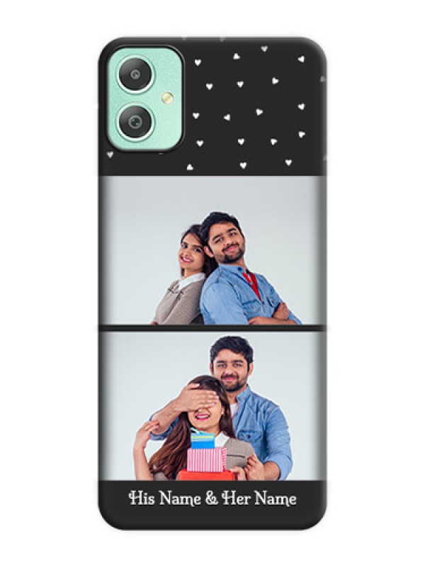 Custom Miniature Love Symbols with Name On Space Black Custom Soft Matte Mobile Back Cover - Galaxy M05