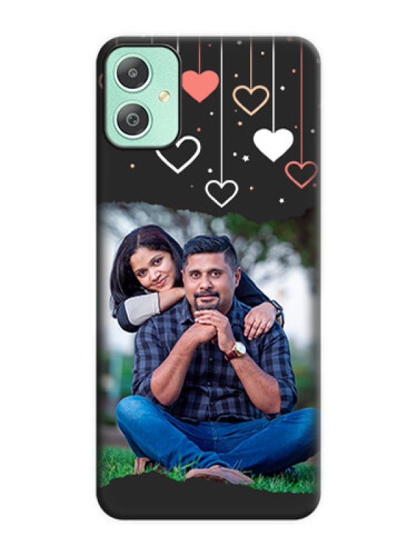 Custom Love Hangings with Splash Wave Picture On Space Black Custom Soft Matte Mobile Back Cover - Galaxy M05