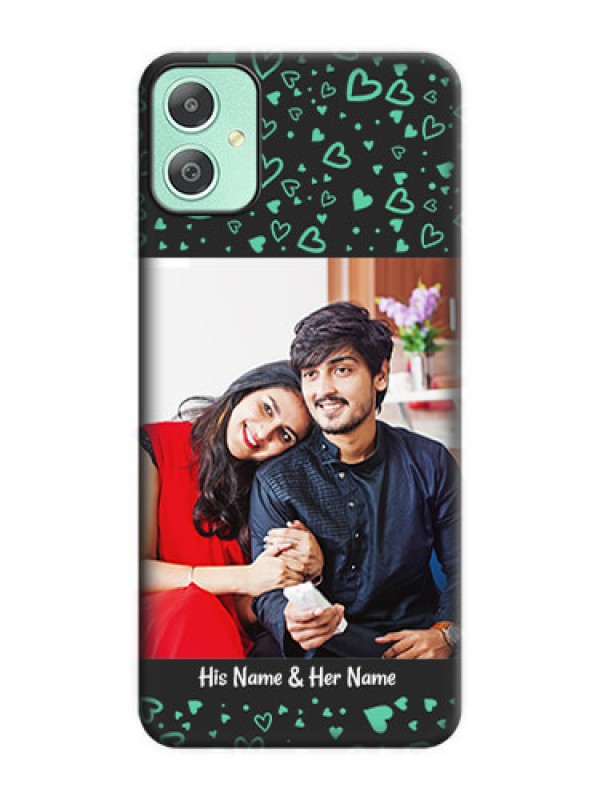 Custom Sea Green Indefinite Love Pattern on Photo On Space Black Custom Soft Matte Mobile Back Cover - Galaxy M05