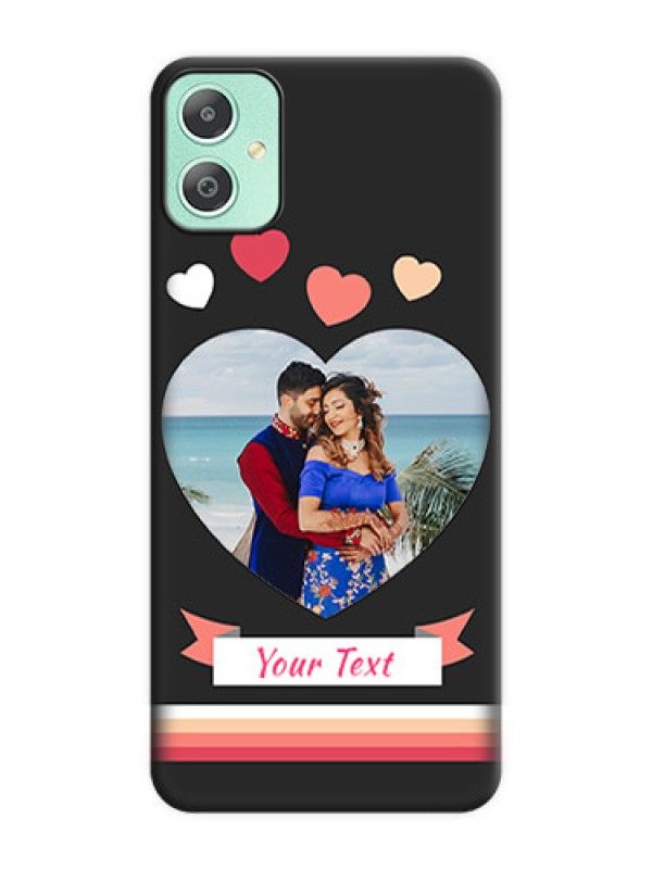 Custom Love Shaped Photo with Colorful Stripes On Space Black Custom Soft Matte Mobile Back Cover - Galaxy M05