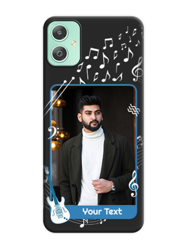 Custom Musical Theme Design with Text on Photo On Space Black Custom Soft Matte Mobile Back Cover - Galaxy M05