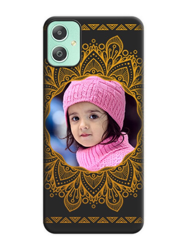 Custom Round Image with Floral Design On Space Black Custom Soft Matte Mobile Back Cover - Galaxy M05