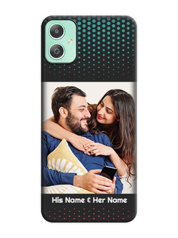 Custom Faded Dots with Grunge Photo Frame and Text On Space Black Custom Soft Matte Mobile Back Cover - Galaxy M05