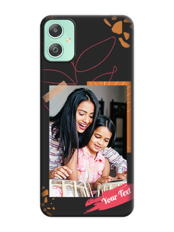 Custom Orange Photo Frame On Space Black Custom Soft Matte Mobile Back Cover - Galaxy M05