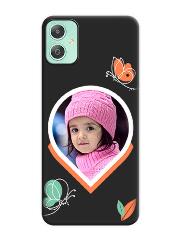 Custom Upload Pic With Simple Butterly Design On Space Black Custom Soft Matte Mobile Back Cover - Galaxy M05