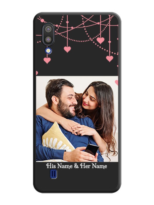 Custom Pink Love Hangings with Text on Space Black Custom Soft Matte Back Cover - Galaxy M10