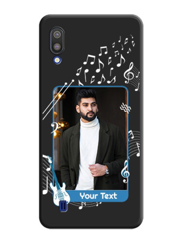 Custom Musical Theme Design with Text on Photo on Space Black Soft Matte Mobile Case - Galaxy M10