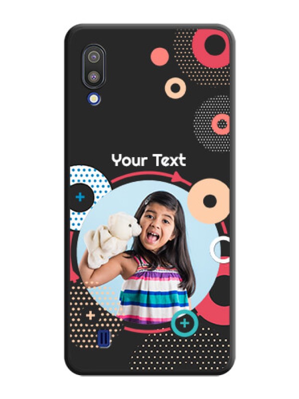 Custom Multicoloured Round Image on Personalised Space Black Soft Matte Cases - Galaxy M10