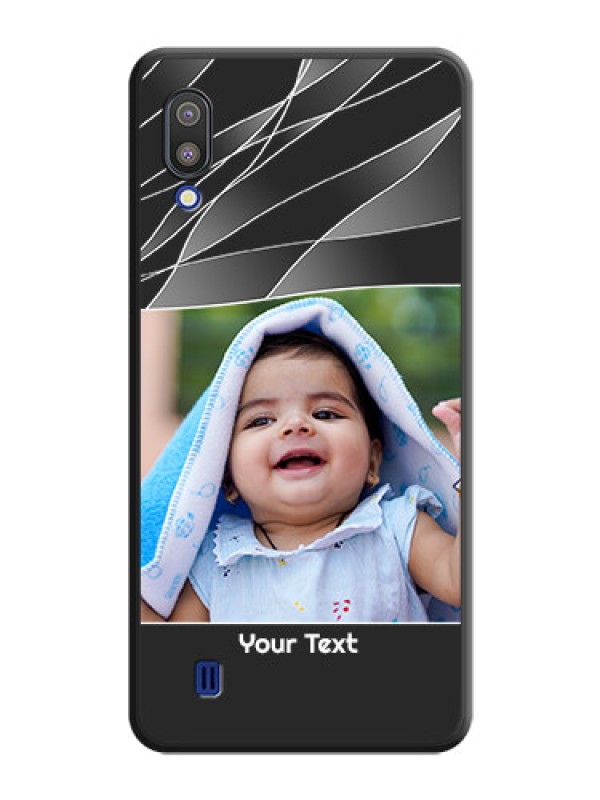 Custom Mixed Wave Lines on Photo on Space Black Soft Matte Mobile Cover - Galaxy M10