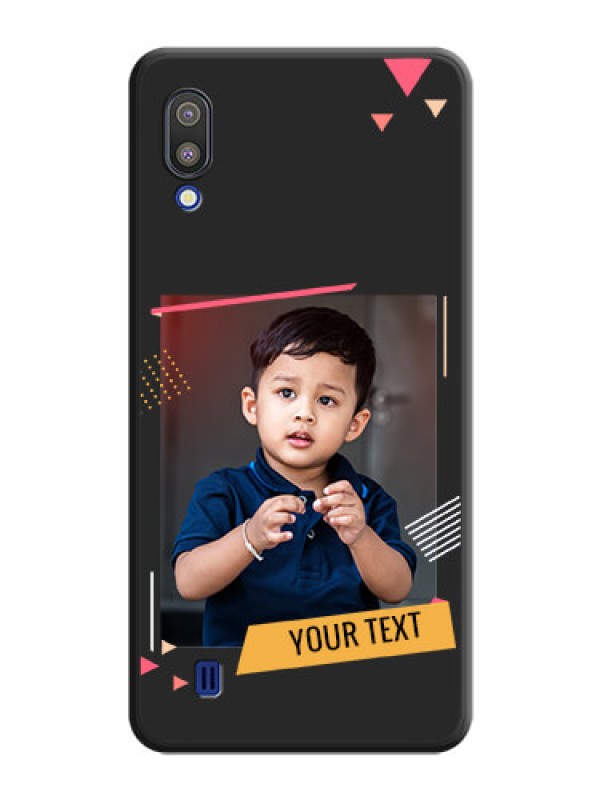 Custom Photo Frame with Triangle Small Dots on Photo on Space Black Soft Matte Back Cover - Galaxy M10