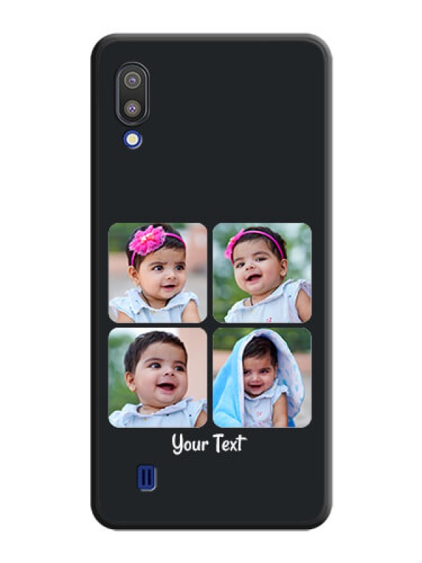 Custom Floral Art with 6 Image Holder on Photo on Space Black Soft Matte Mobile Case - Galaxy M10