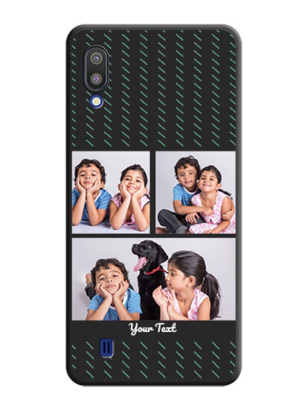 Custom Cross Dotted Pattern with 2 Image Holder  on Personalised Space Black Soft Matte Cases - Galaxy M10