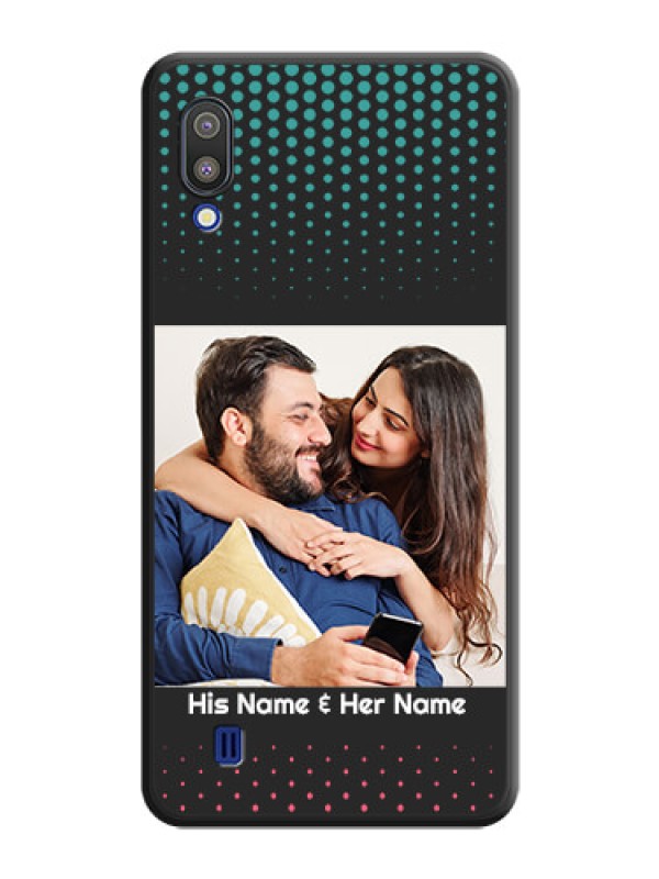 Custom Faded Dots with Grunge Photo Frame and Text on Space Black Custom Soft Matte Phone Cases - Galaxy M10