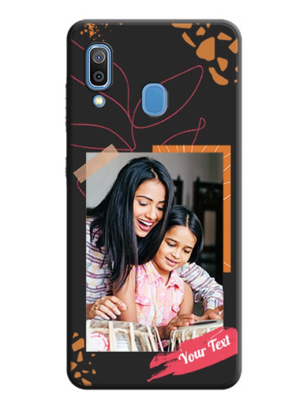 Custom Orange Photo Frame on Space Black Custom Soft Matte Phone Back Cover - Galaxy M10s