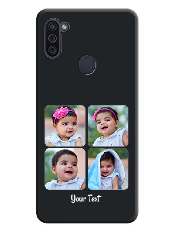 Custom Floral Art with 6 Image Holder on Photo on Space Black Soft Matte Mobile Case - Galaxy M11