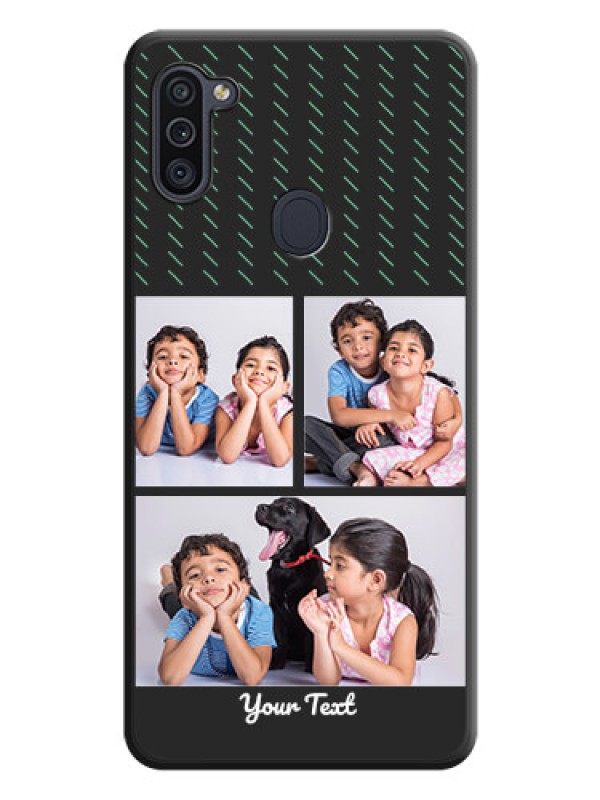 Custom Cross Dotted Pattern with 2 Image Holder  on Personalised Space Black Soft Matte Cases - Galaxy M11