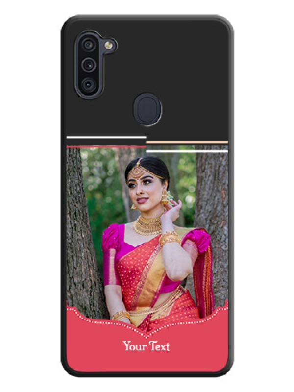 Custom Classic Plain Design with Name on Photo on Space Black Soft Matte Phone Cover - Galaxy M11