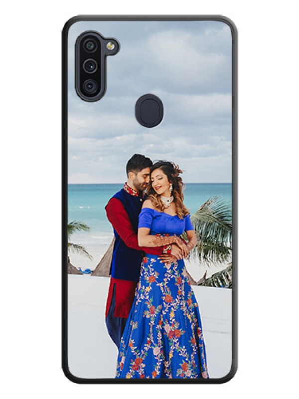 Custom Full Single Pic Upload On Space Black Personalized Soft Matte Phone Covers -Samsung Galaxy M11