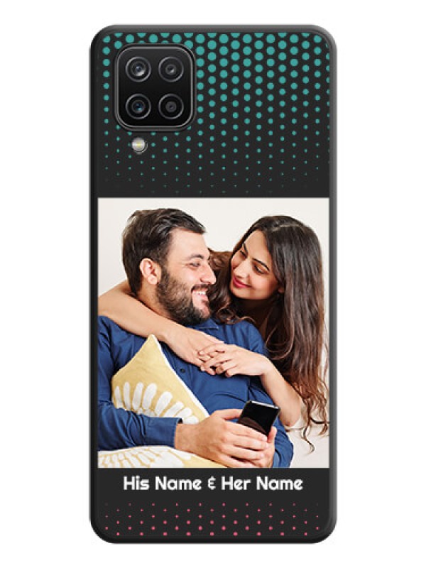 Custom Faded Dots with Grunge Photo Frame and Text on Space Black Custom Soft Matte Phone Cases - Galaxy M12