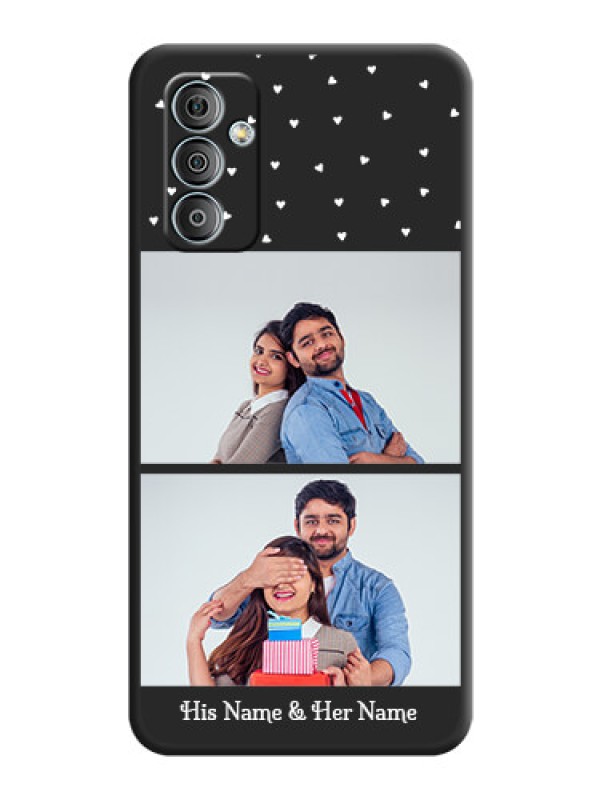 Custom Miniature Love Symbols with Name on Space Black Custom Soft Matte Back Cover - Samsung Galaxy M13 4G