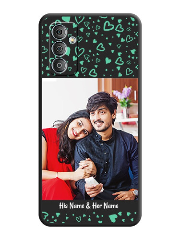 Custom Sea Green Indefinite Love Pattern on Photo on Space Black Soft Matte Mobile Cover - Samsung Galaxy M13 4G