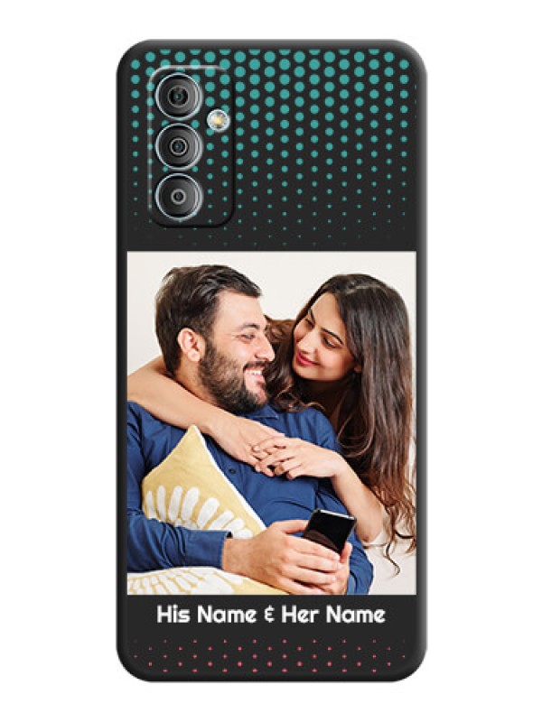 Custom Faded Dots with Grunge Photo Frame and Text on Space Black Custom Soft Matte Phone Cases - Samsung Galaxy M13 4G