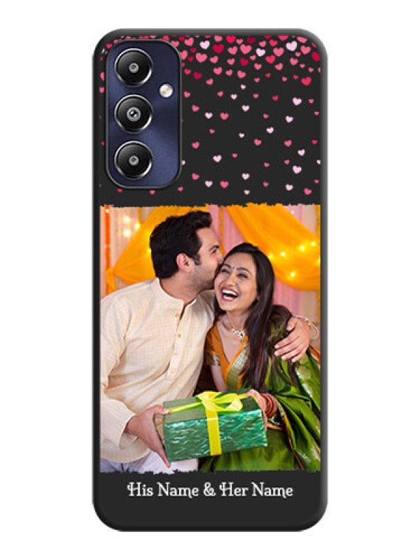 Custom Fall in Love with Your Partner - Photo on Space Black Soft Matte Phone Cover - Galaxy M14 4G