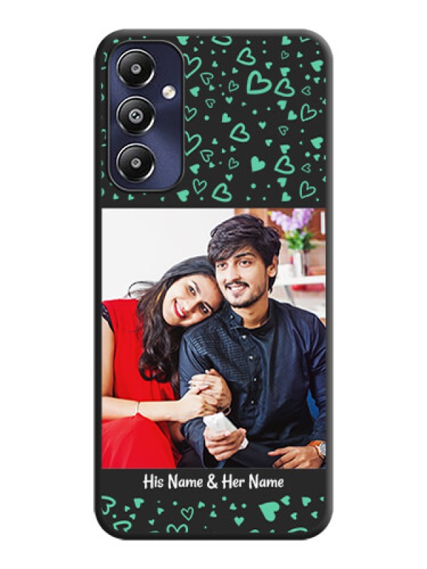 Custom Sea Green Indefinite Love Pattern - Photo on Space Black Soft Matte Mobile Cover - Galaxy M14 4G