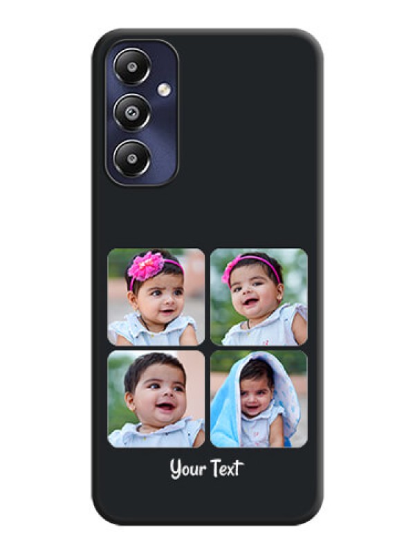 Custom Floral Art with 6 Image Holder - Photo on Space Black Soft Matte Mobile Case - Galaxy M14 4G