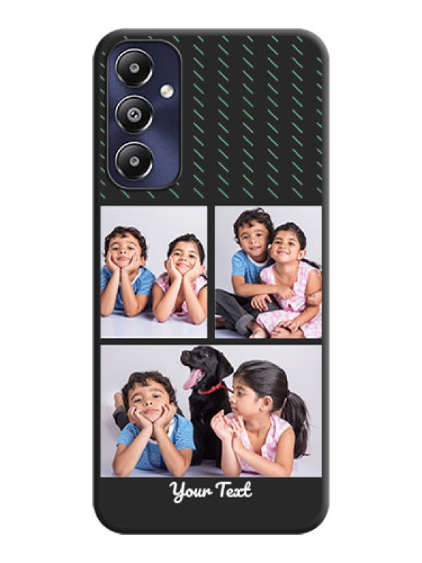 Custom Cross Dotted Pattern with 2 Image Holder on Personalised Space Black Soft Matte Cases - Galaxy M14 4G