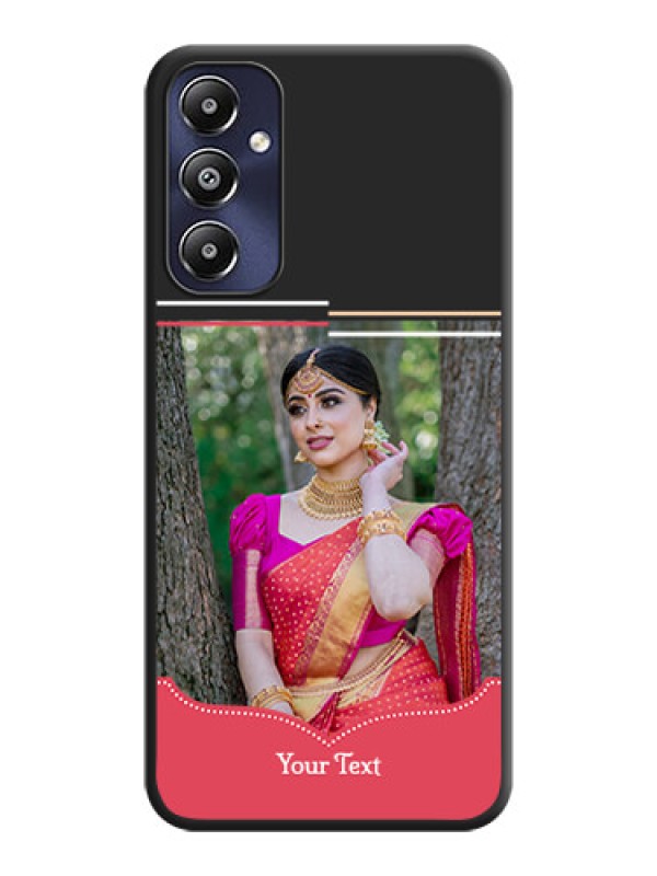 Custom Classic Plain Design with Name - Photo on Space Black Soft Matte Phone Cover - Galaxy M14 4G