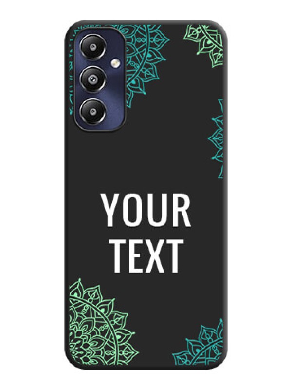 Custom Your Name with Floral Design on Space Black Custom Soft Matte Back Cover - Galaxy M14 4G
