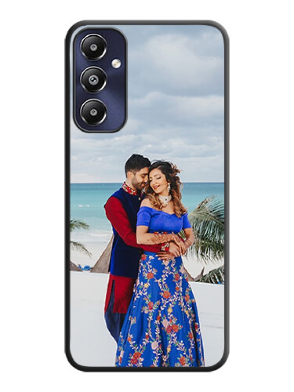 Custom Full Single Pic Upload On Space Black Personalized Soft Matte Phone Covers - Galaxy M14 4G