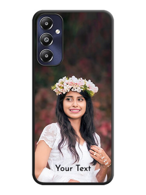 Custom Full Single Pic Upload With Text On Space Black Personalized Soft Matte Phone Covers - Galaxy M14 4G