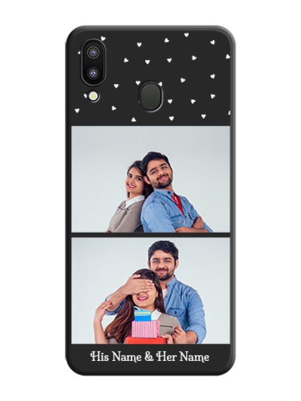 Custom Miniature Love Symbols with Name on Space Black Custom Soft Matte Back Cover - Galaxy M20