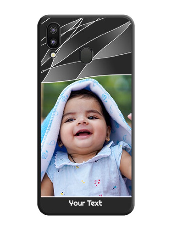 Custom Mixed Wave Lines on Photo on Space Black Soft Matte Mobile Cover - Galaxy M20