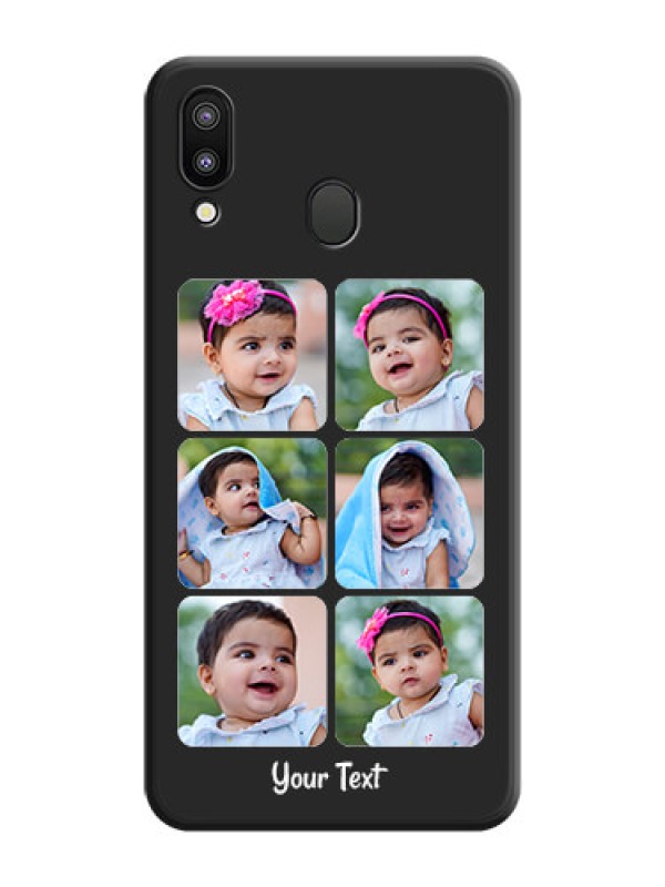 Custom Floral Art with 6 Image Holder on Photo on Space Black Soft Matte Mobile Case - Galaxy M20