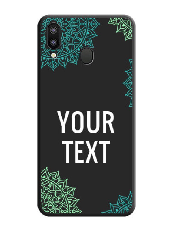 Custom Your Name with Floral Design on Space Black Custom Soft Matte Back Cover - Galaxy M20