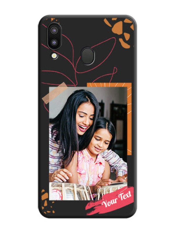 Custom Orange Photo Frame on Space Black Custom Soft Matte Phone Back Cover - Galaxy M20