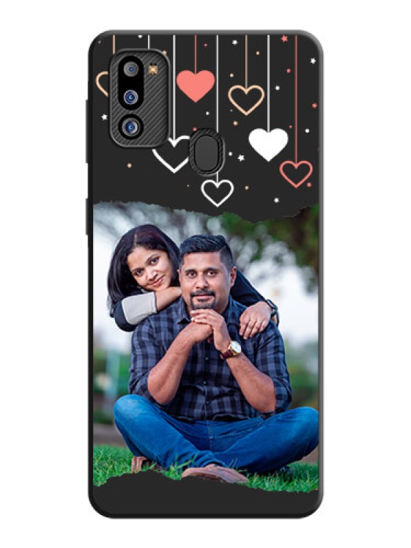 Custom Love Hangings with Splash Wave Picture on Space Black Custom Soft Matte Phone Back Cover - Galaxy M21 2021 Edition