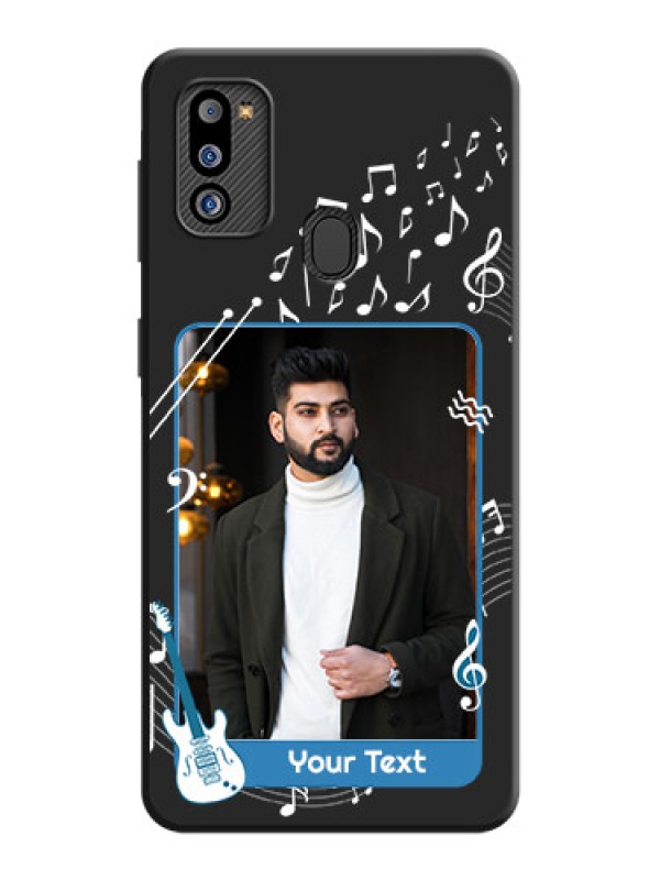 Custom Musical Theme Design with Text on Photo on Space Black Soft Matte Mobile Case - Galaxy M21 2021 Edition
