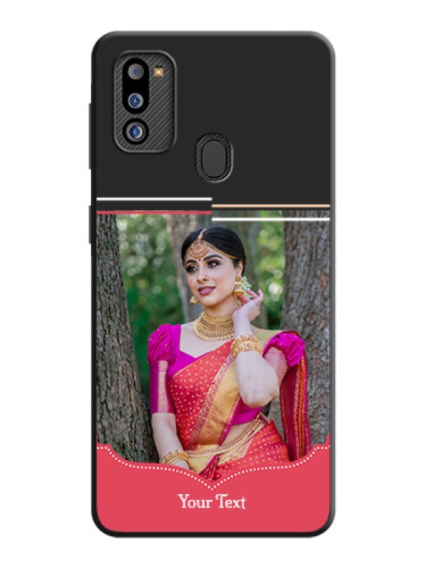 Custom Classic Plain Design with Name on Photo on Space Black Soft Matte Phone Cover - Galaxy M21 2021 Edition