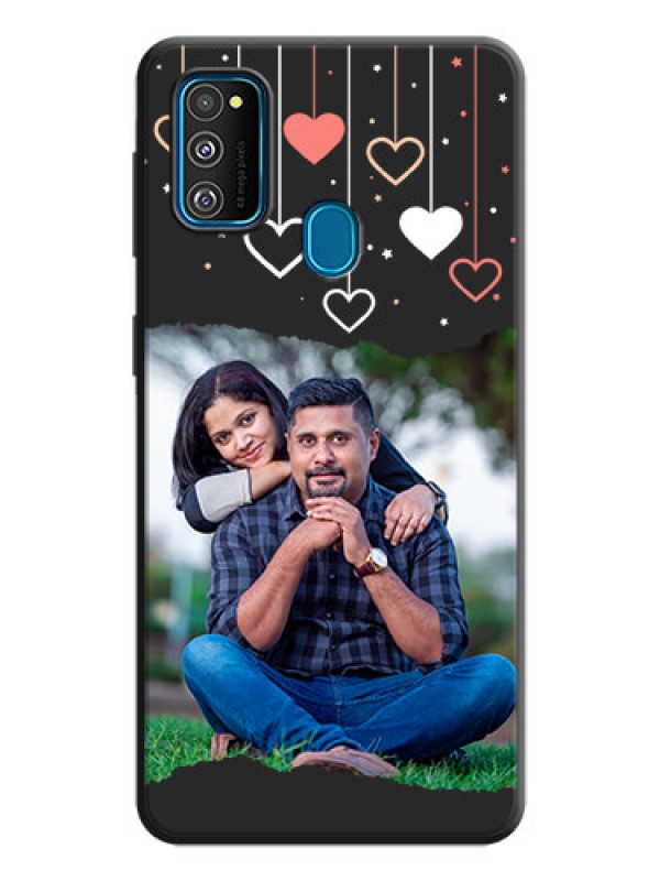Custom Love Hangings with Splash Wave Picture on Space Black Custom Soft Matte Phone Back Cover - Galaxy M21