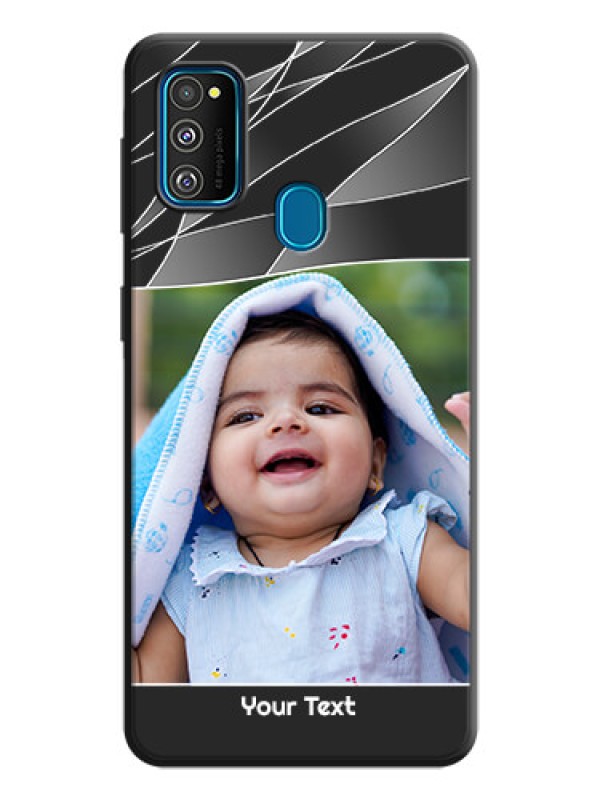 Custom Mixed Wave Lines - Photo on Space Black Soft Matte Mobile Cover - Galaxy M21