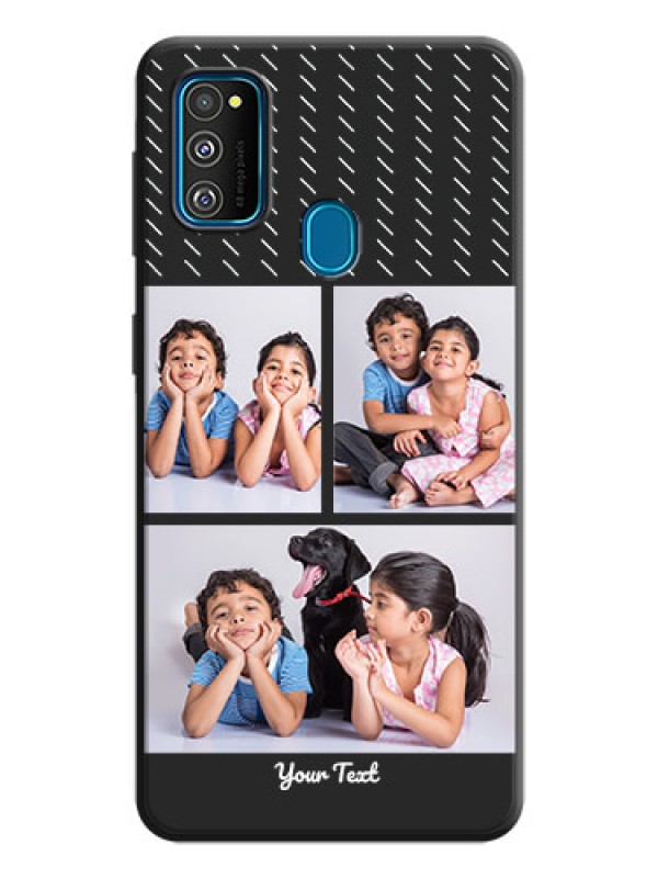 Custom Cross Dotted Pattern with 2 Image Holder  on Personalised Space Black Soft Matte Cases - Galaxy M21
