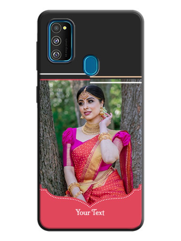 Custom Classic Plain Design with Name - Photo on Space Black Soft Matte Phone Cover - Galaxy M21