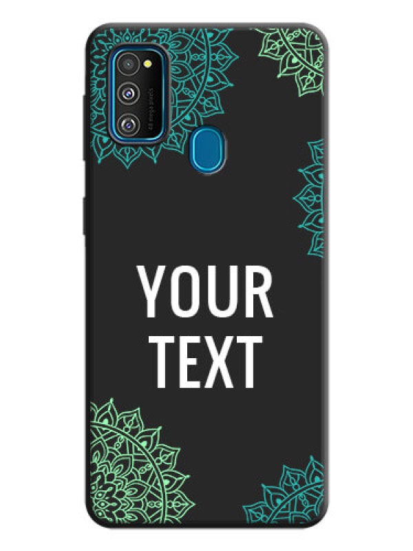 Custom Your Name with Floral Design on Space Black Custom Soft Matte Back Cover - Galaxy M21