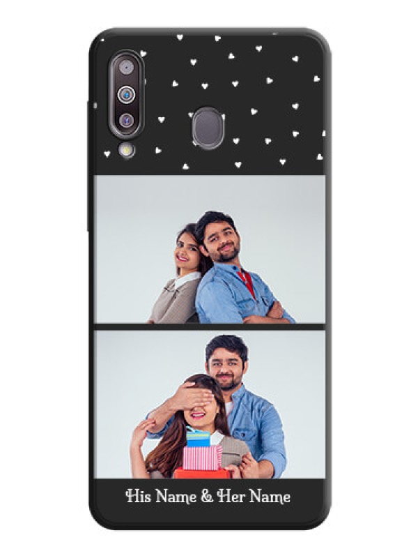 Custom Miniature Love Symbols with Name on Space Black Custom Soft Matte Back Cover - Galaxy M30