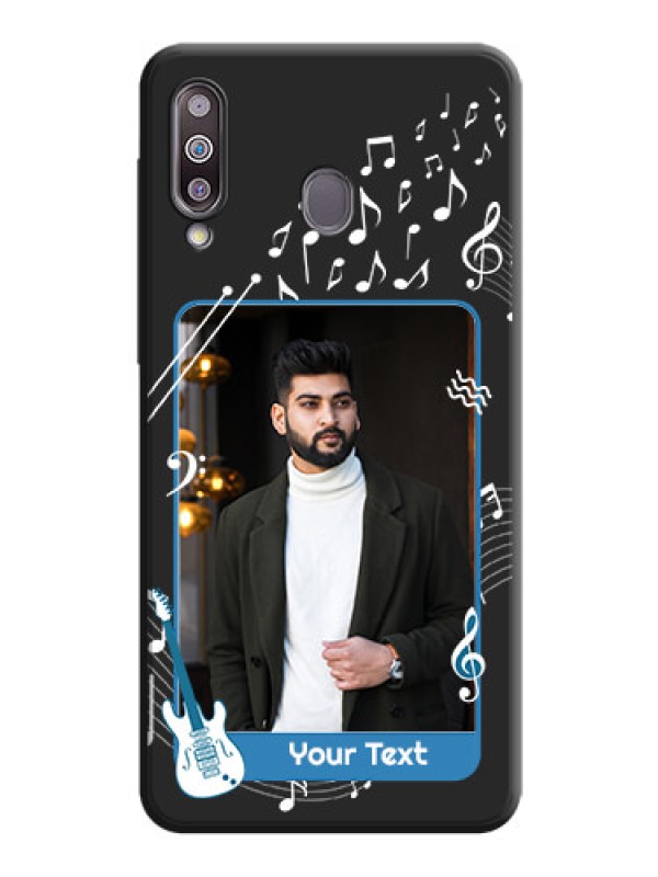 Custom Musical Theme Design with Text - Photo on Space Black Soft Matte Mobile Case - Galaxy M30